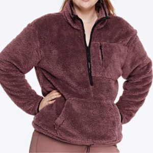 PINK Teddy Sherpa Half Zip Jacket